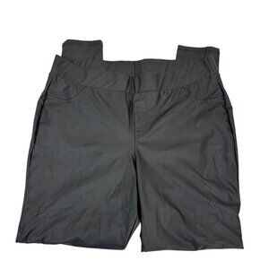 Torrid Black Faux Leather Stretch Jegging Pant Women SZ 2 High-Rise Back Pockets